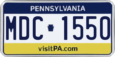 PA license plate MDC1550