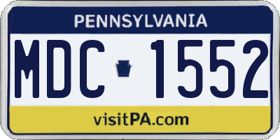 PA license plate MDC1552
