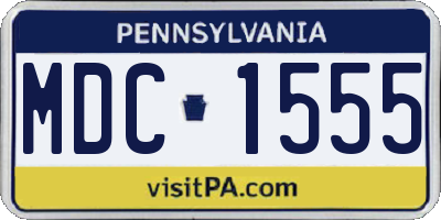 PA license plate MDC1555
