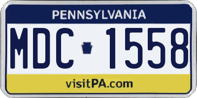 PA license plate MDC1558