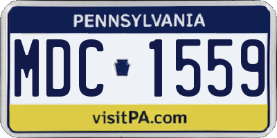 PA license plate MDC1559