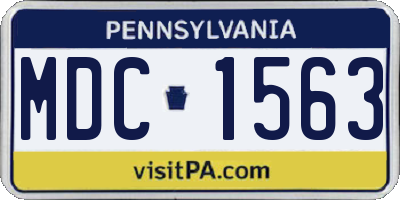 PA license plate MDC1563