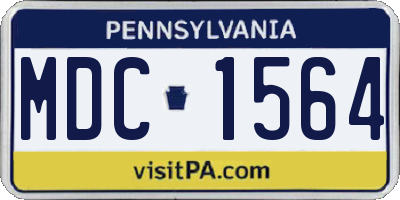 PA license plate MDC1564