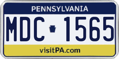 PA license plate MDC1565