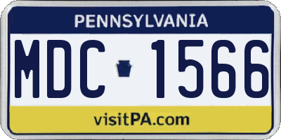 PA license plate MDC1566