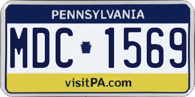 PA license plate MDC1569