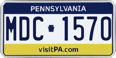 PA license plate MDC1570