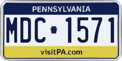 PA license plate MDC1571