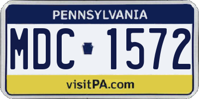 PA license plate MDC1572