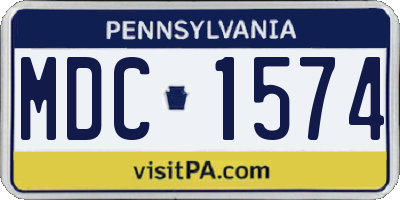 PA license plate MDC1574