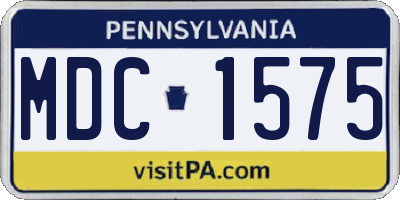 PA license plate MDC1575