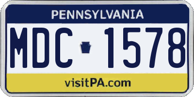 PA license plate MDC1578
