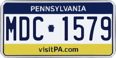 PA license plate MDC1579