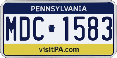 PA license plate MDC1583