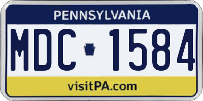 PA license plate MDC1584