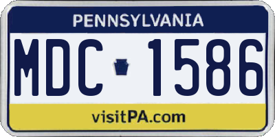PA license plate MDC1586