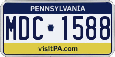 PA license plate MDC1588