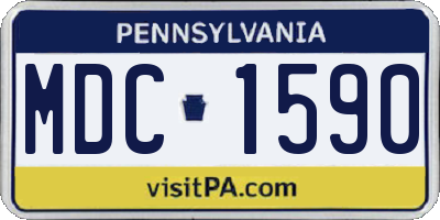 PA license plate MDC1590