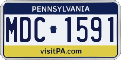 PA license plate MDC1591