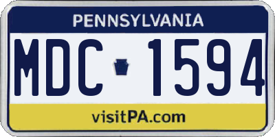 PA license plate MDC1594