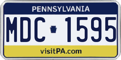 PA license plate MDC1595