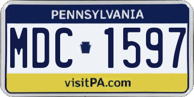 PA license plate MDC1597