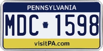 PA license plate MDC1598