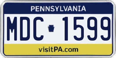 PA license plate MDC1599