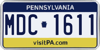 PA license plate MDC1611