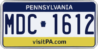PA license plate MDC1612
