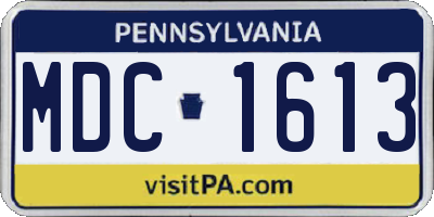 PA license plate MDC1613