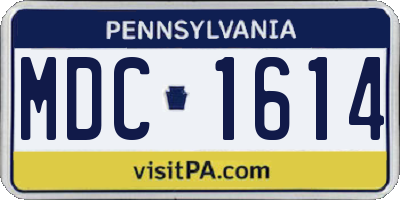 PA license plate MDC1614