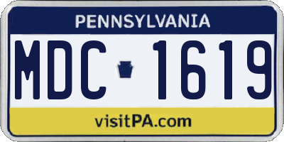 PA license plate MDC1619