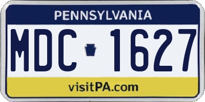 PA license plate MDC1627