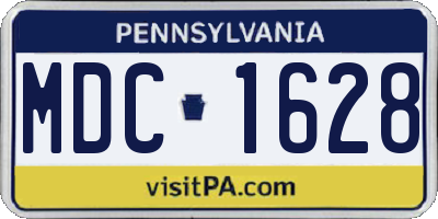 PA license plate MDC1628