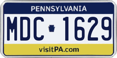 PA license plate MDC1629
