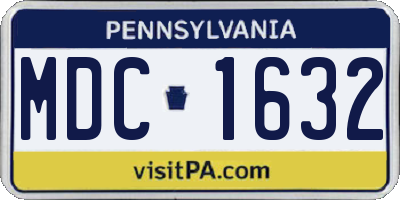 PA license plate MDC1632