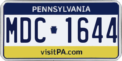 PA license plate MDC1644