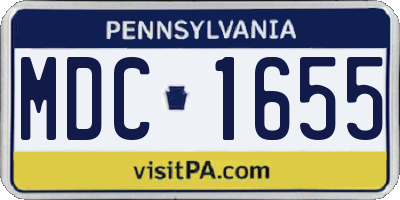 PA license plate MDC1655