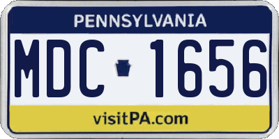 PA license plate MDC1656