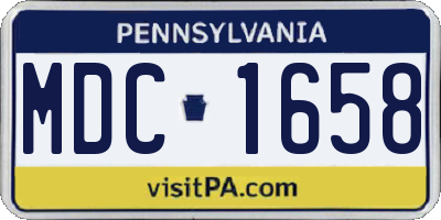PA license plate MDC1658