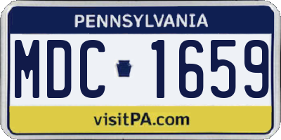 PA license plate MDC1659