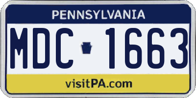 PA license plate MDC1663