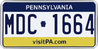 PA license plate MDC1664