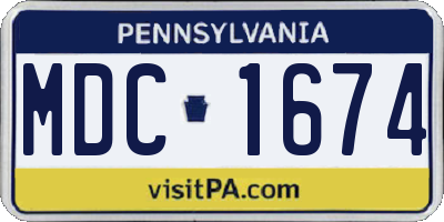 PA license plate MDC1674