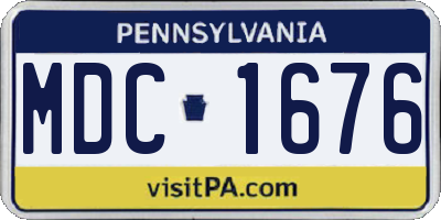 PA license plate MDC1676