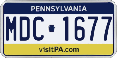 PA license plate MDC1677