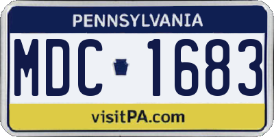 PA license plate MDC1683