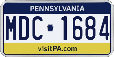 PA license plate MDC1684