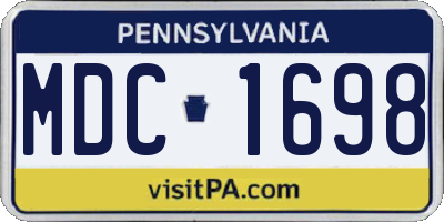 PA license plate MDC1698